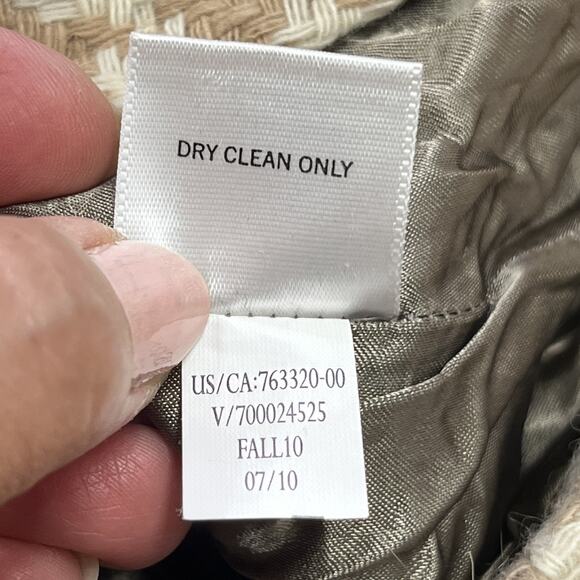 Banana Republic Houndstooth Wool Cropped Coat Jacket Beige Size 12 Classic Y2K - Picture 10 of 14